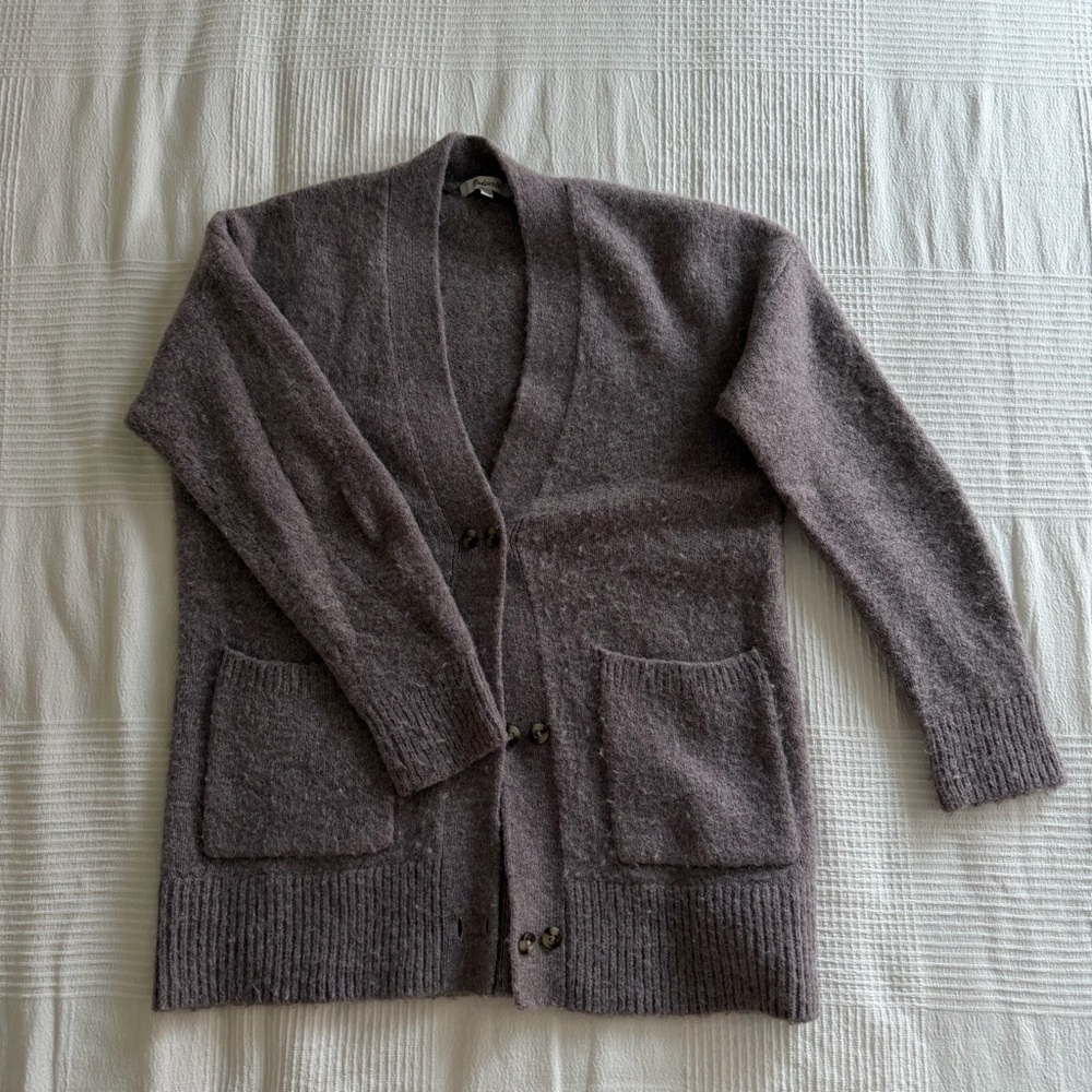 madewell lilac cardigan